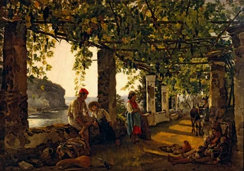 Veranda cubierta de viñas